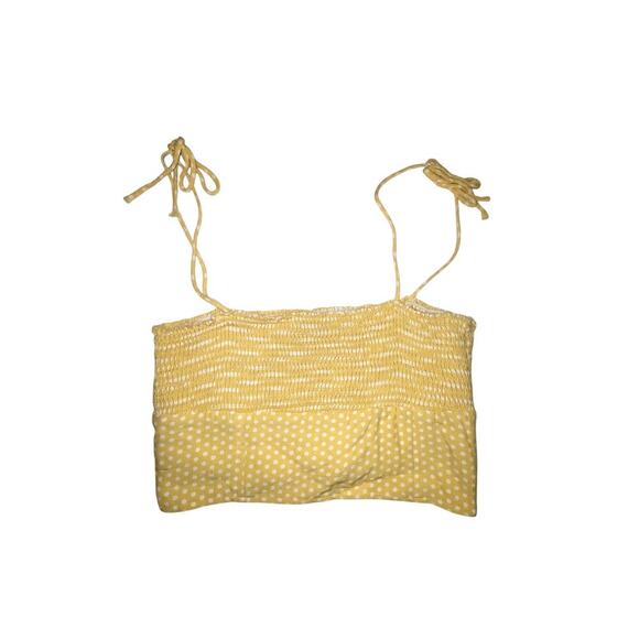 Zara Womens Yellow Polka Dot Crop Cami Top Size Small - Picture 2 of 5